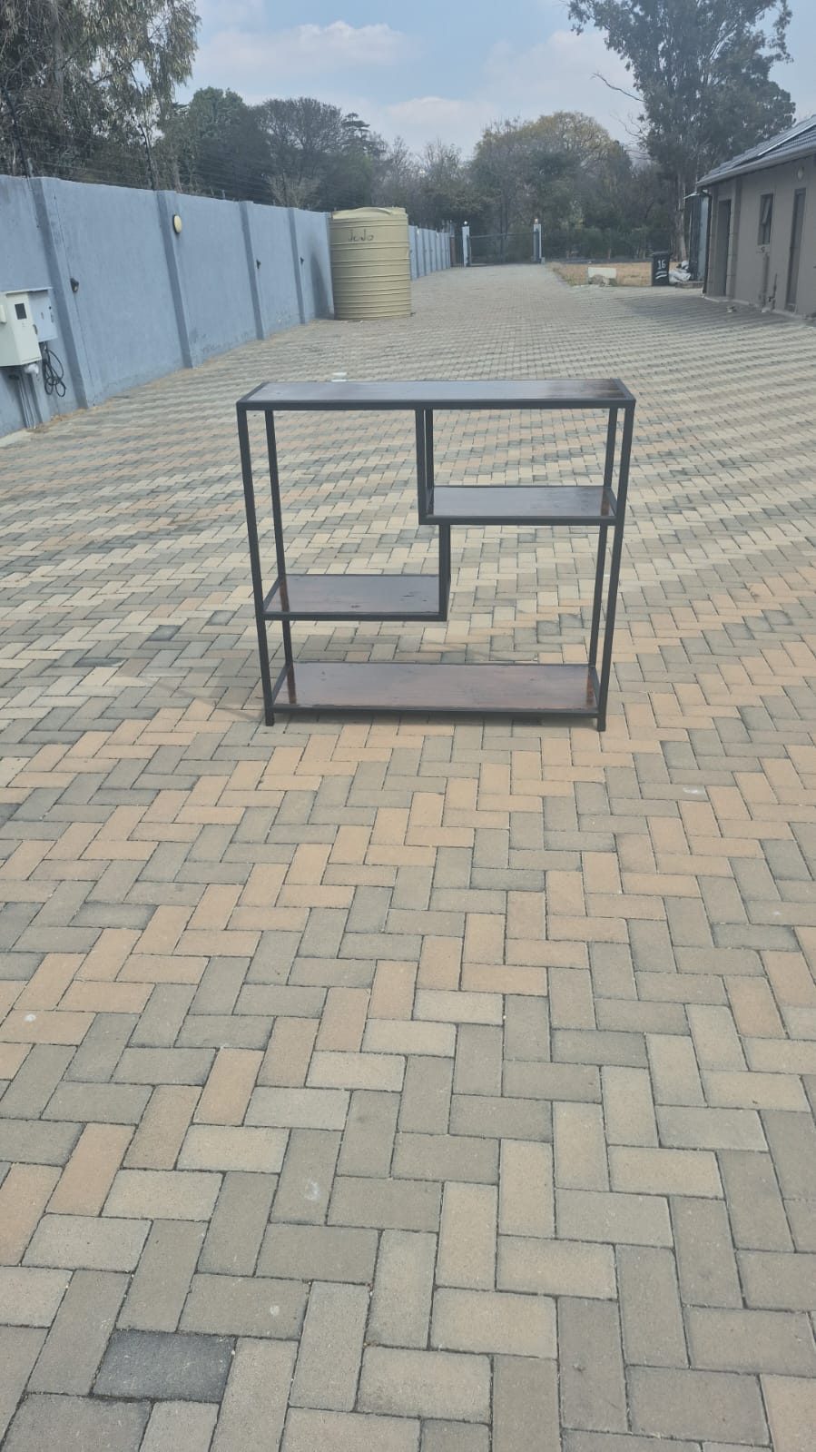 A steel console frame