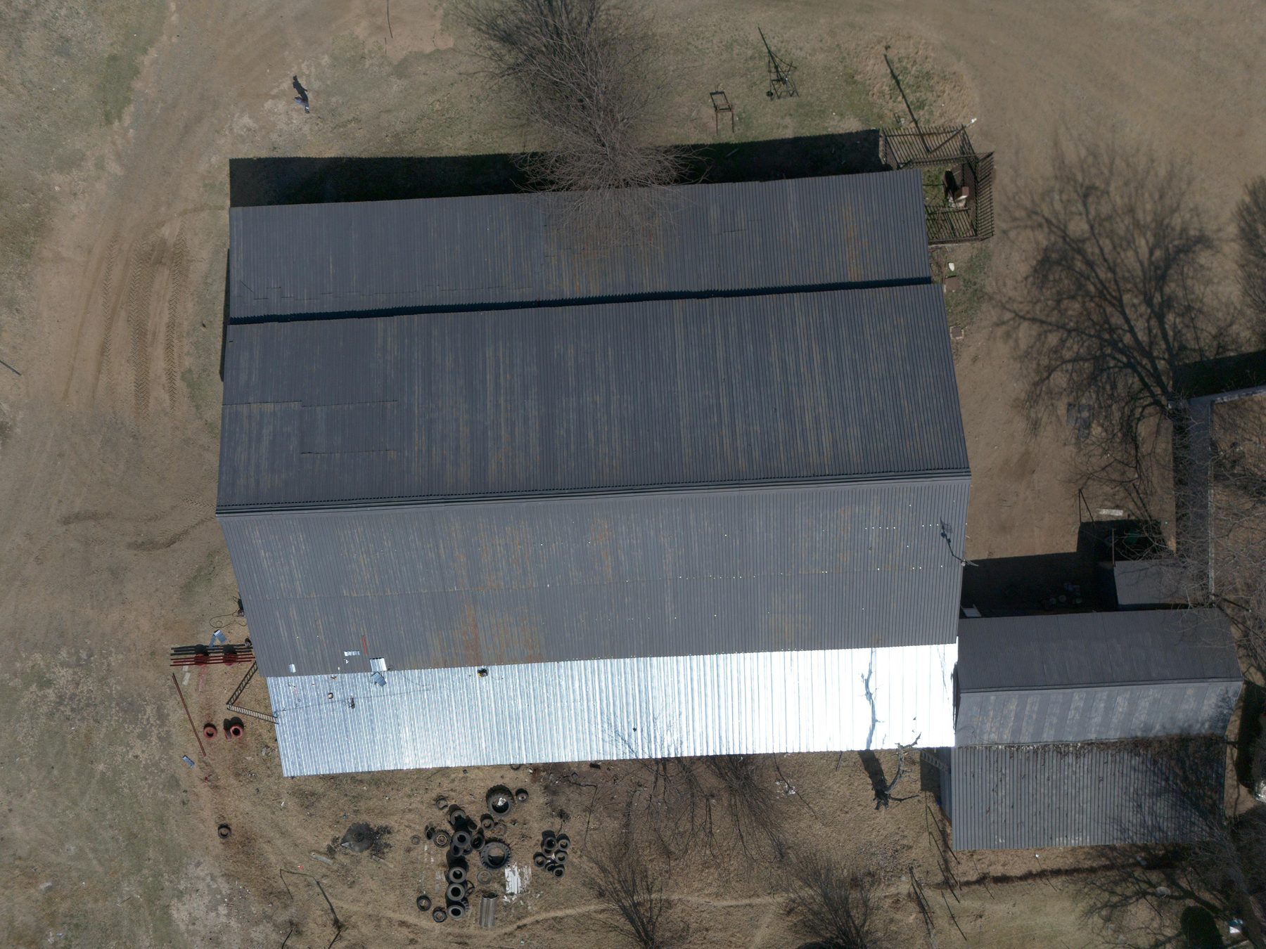 A re-sheeted roof
